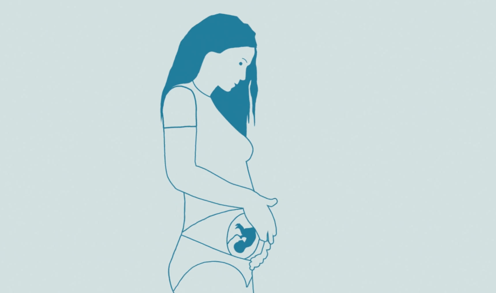 Illustrasjonsbilde: Grafikk som viser gravid kvinne som holder seg på magen